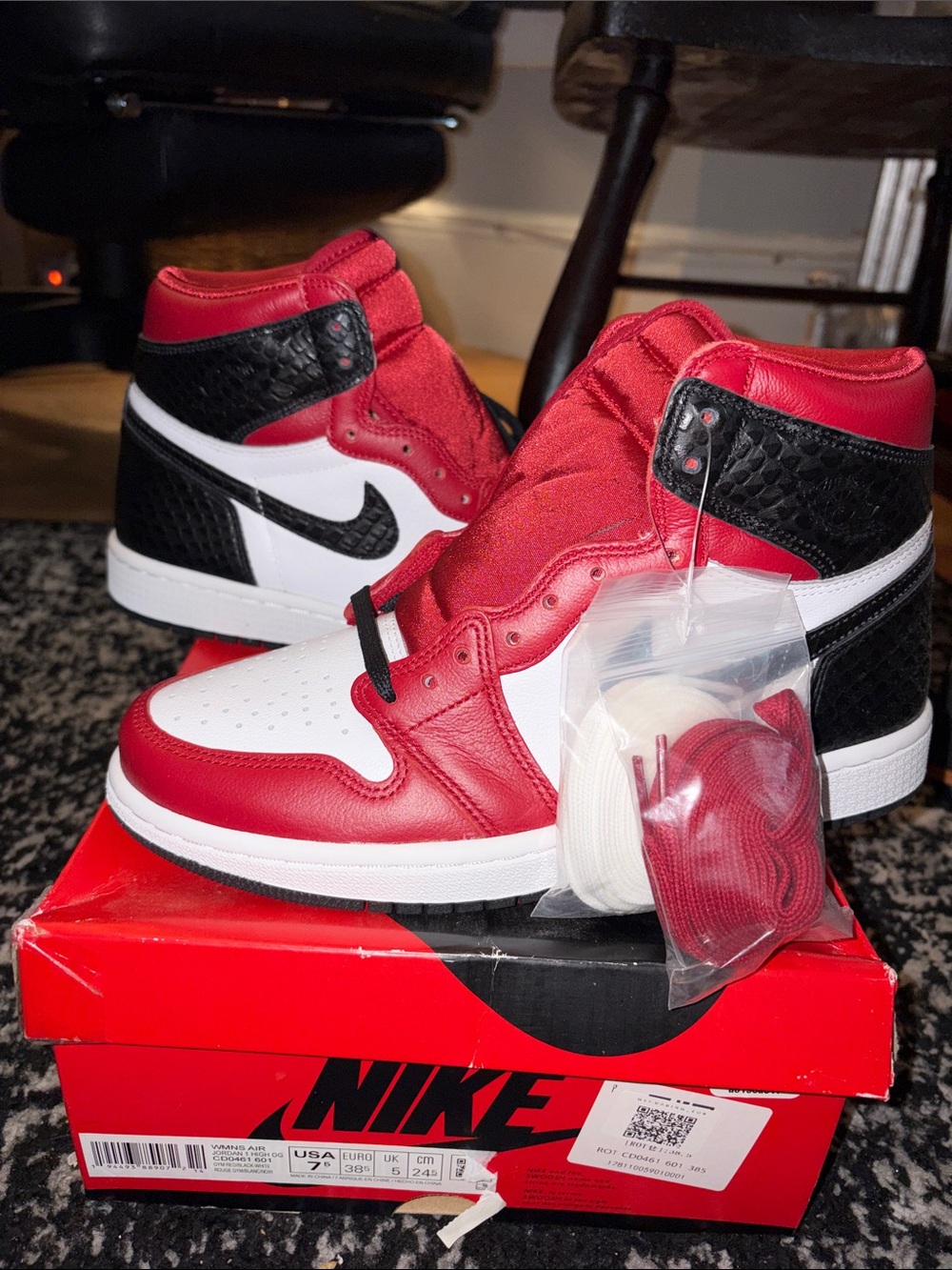 Nike Red Black White High-Top Womens Sneakers